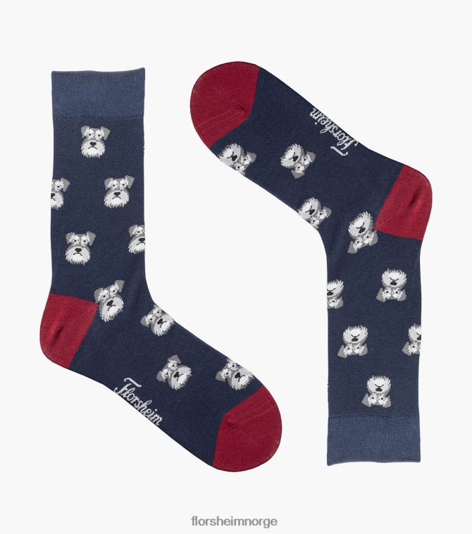 nei Florsheim unisex tilbehør schnauzer crew dress sokker marinen 08PX62564