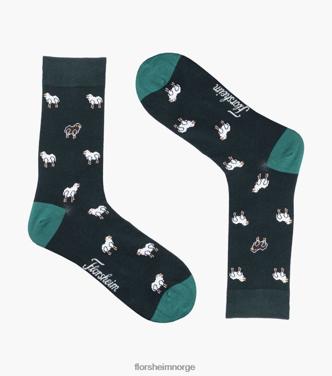 nei Florsheim unisex tilbehør stanley crew dress sokker grønn multi 08PX62567