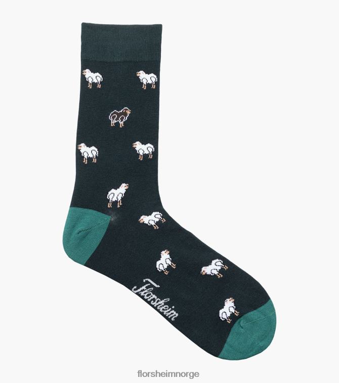 nei Florsheim unisex tilbehør stanley crew dress sokker grønn multi 08PX62567