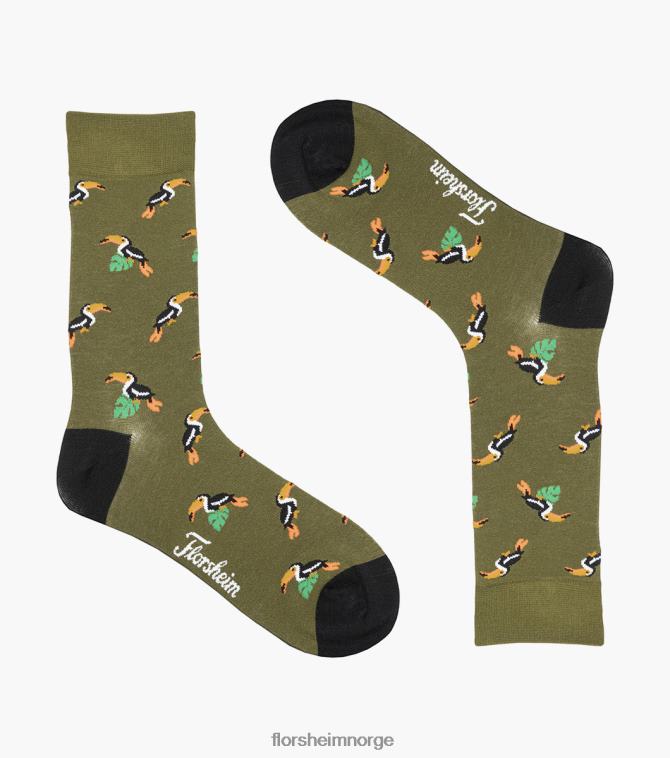 nei Florsheim unisex tilbehør toucan crew dress sokker oliven 08PX62566
