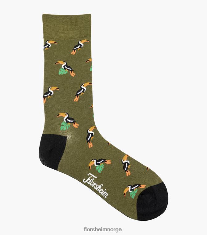 nei Florsheim unisex tilbehør toucan crew dress sokker oliven 08PX62566